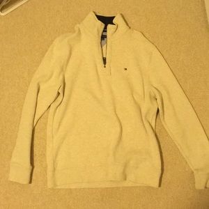 Tommy Hilfiger white quarter zip pullover fleece